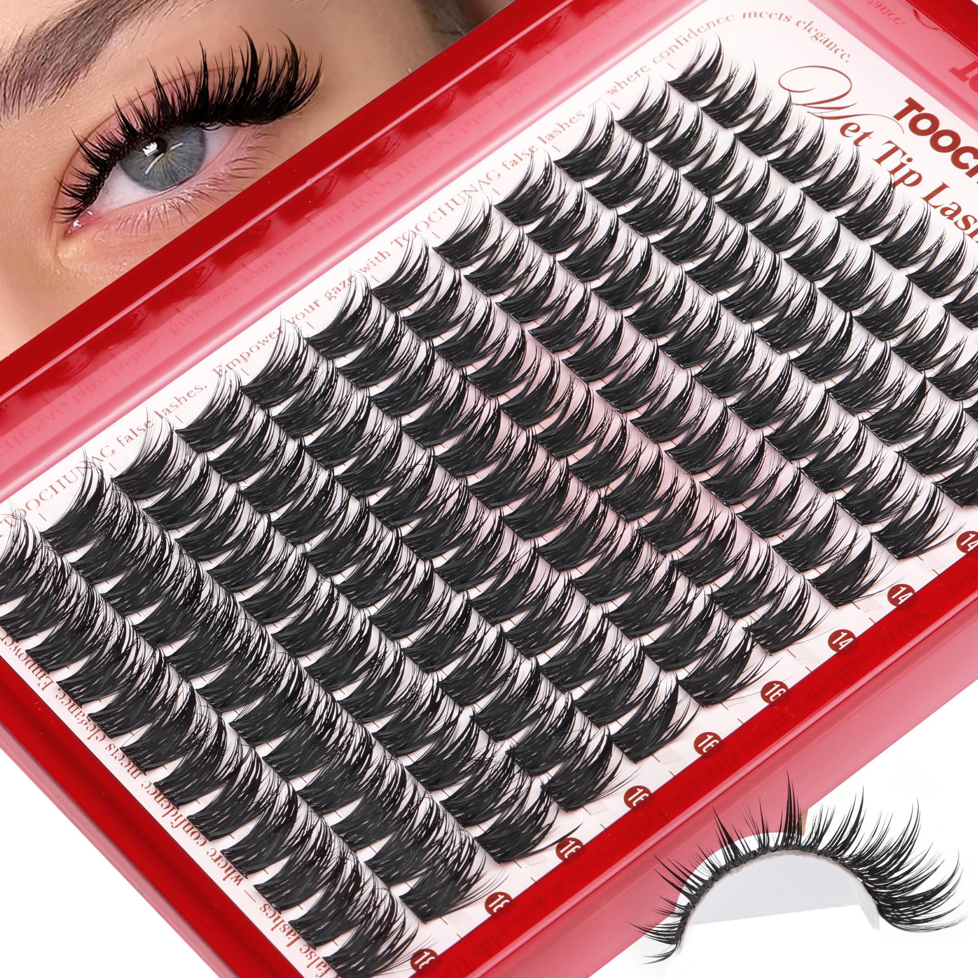 Photo 1 of Manga Lash Clusters Volume Wispy Cluster Eyelash Extensions Anime Spiky Eyelash Clusters Thick Natural Lashes Clusters 12-18mm Cluster Lashes Individual 144pcss DIY Lash Extension by TOOCHUNAG