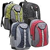 MGgear Bulk Pack of 20 Heavy Duty School Sports Travel Backpacks,18-Inch Bookbags for Boys & Girls, Wholesale Student Bags for School or Donation, Assorted Colors (Black, Red, Green, Navy Blue)