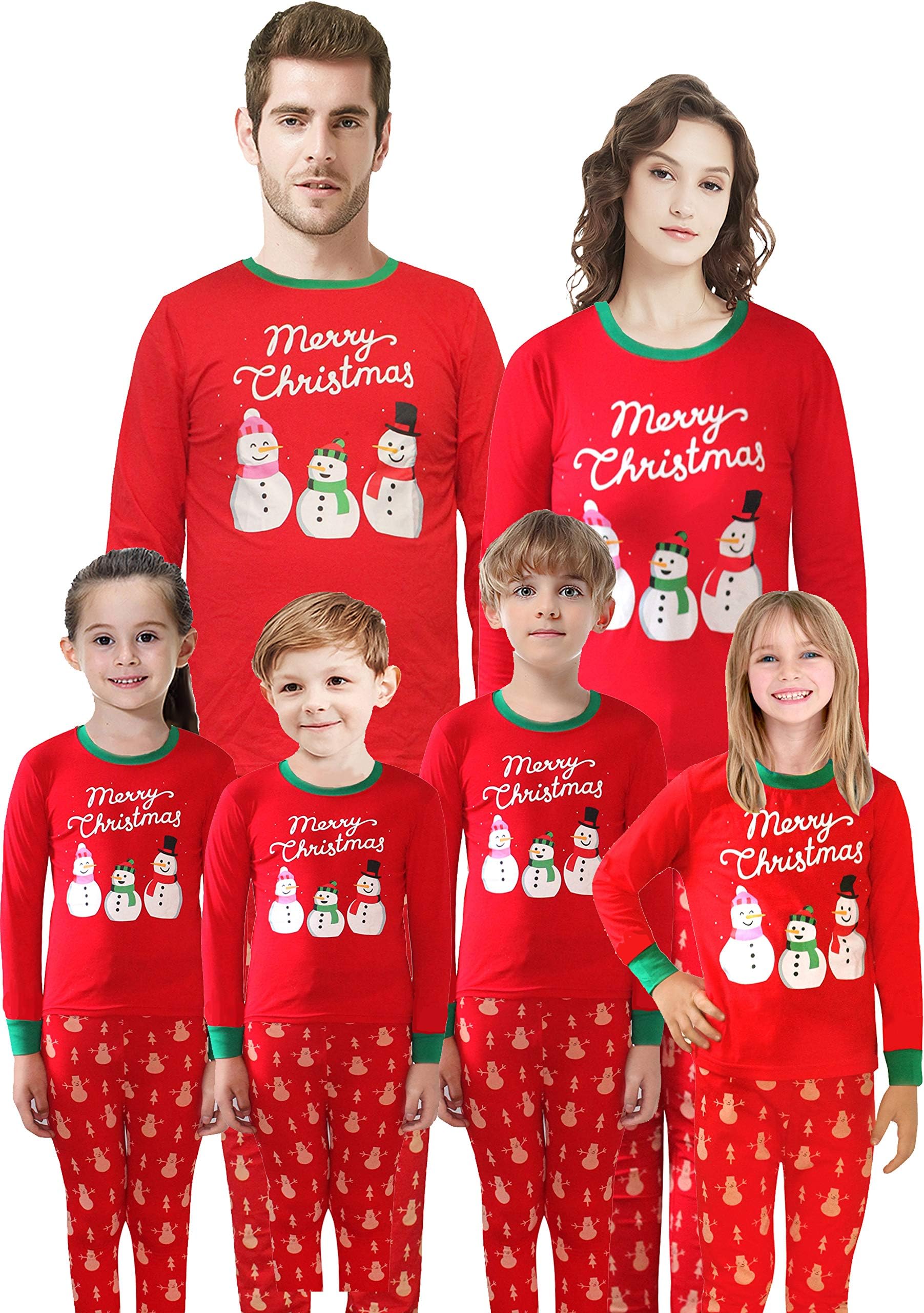 Family Matching Christmas Santa Claus Pajamas 2 Piece Set Sleepwear for Women Mum Size M
