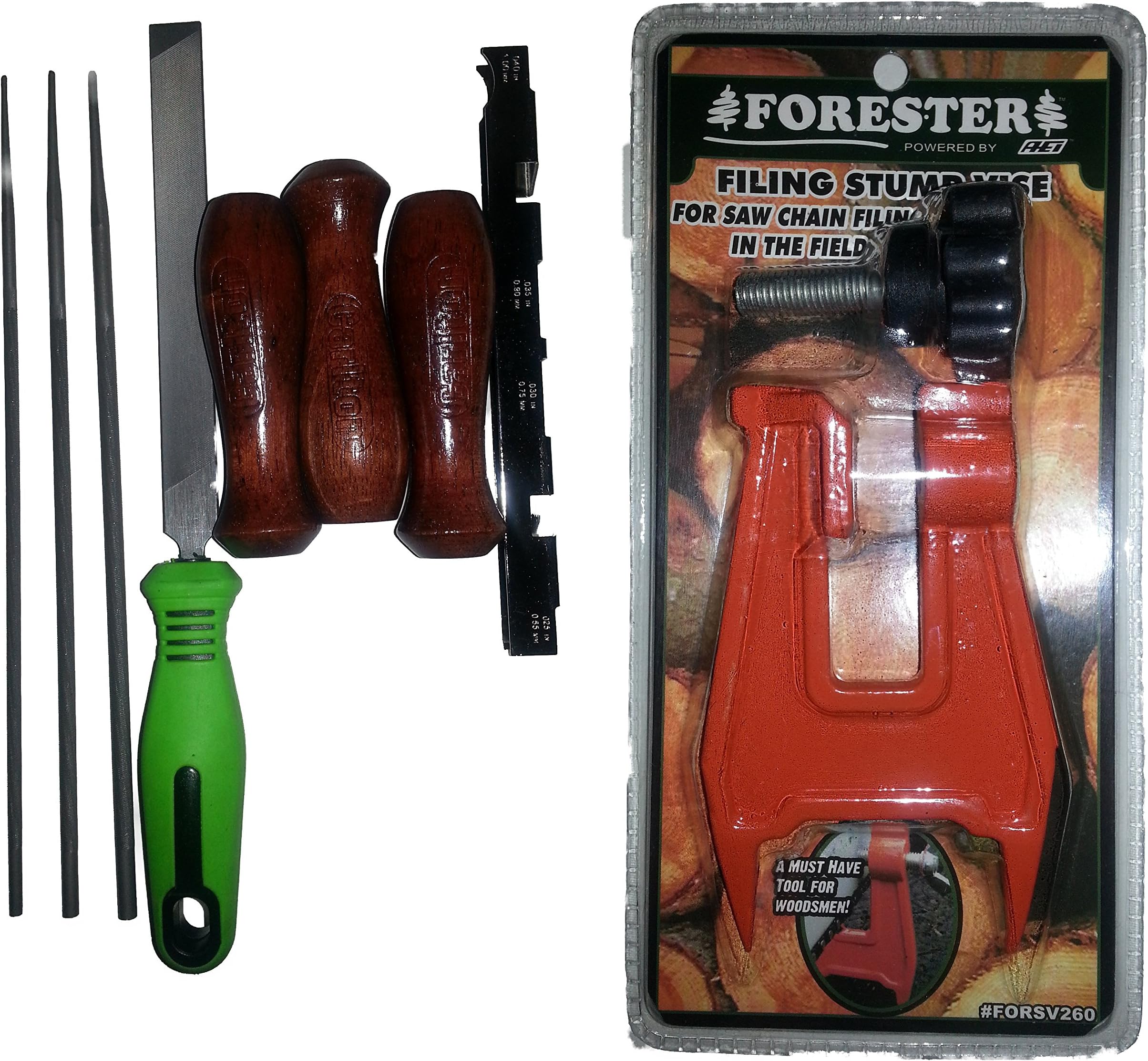 Premium Chainsaw Sharpening Kit Fits All Models Including Stump Vise 9 Piece Bundle