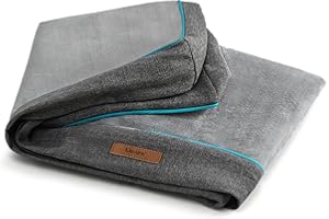 LE SURE Lesure Dog Bed Cover Flannel - Medium Dog Bed Washable Removable Cover, Plush Fleece Replacement Cover for Orthopedic Pet Mad Beds, 29x18x3 Inches Grey