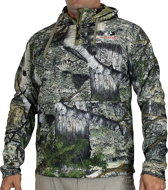 Amazon.com: EHG Elite Mossy Oak Teton 3 Pocket Quarter Zip Technical Camo Hoodie: Clothing