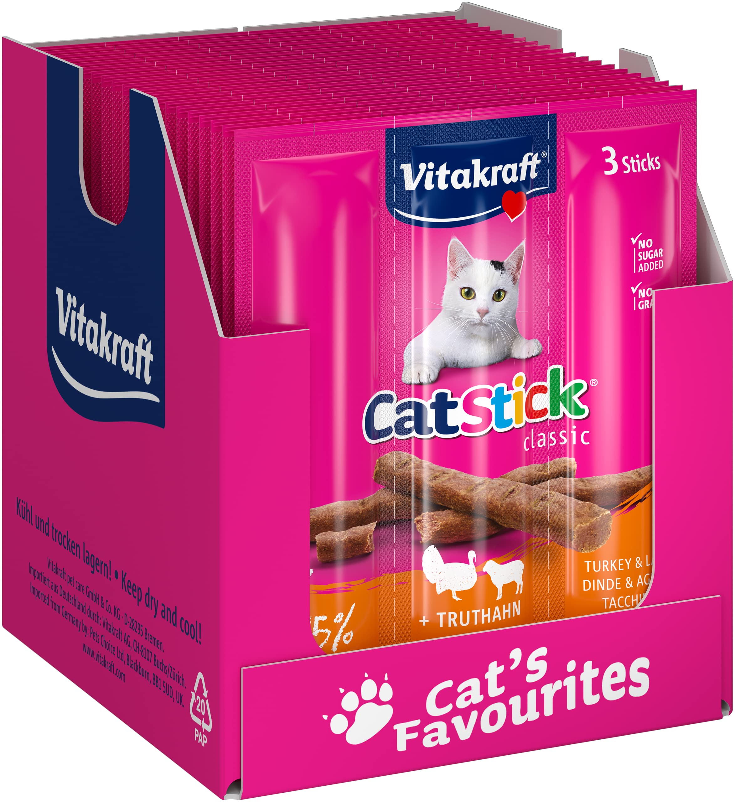 Vitakraft Cat Stick Mini Turkey & Lamb 18 g (Pack of 20)