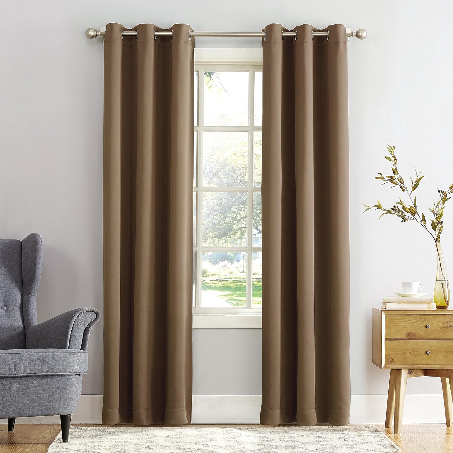 Window Treatments - Sun Zero Easton Energy Saving Blackout Grommet Curtain Panel, 40