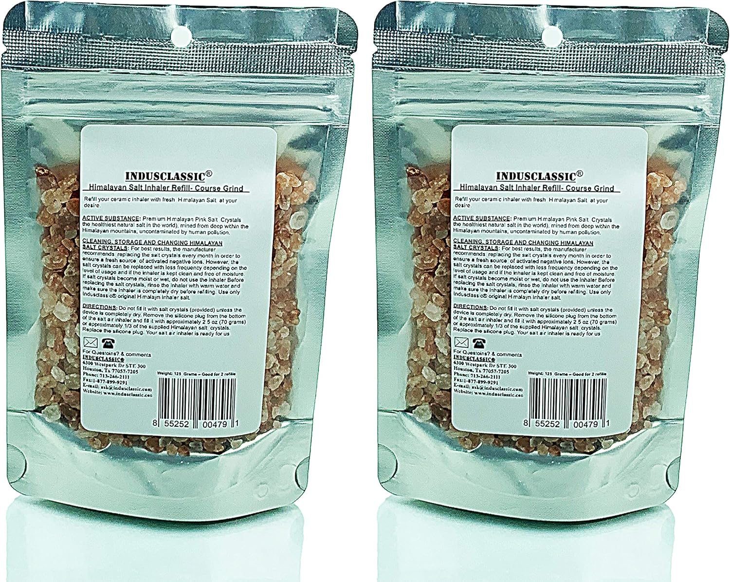 IndusClassic Himalayan Salt for Ceramic Inhaler or Neti Pot Refill Asthma Allergy Sinus: Health & Personal Care