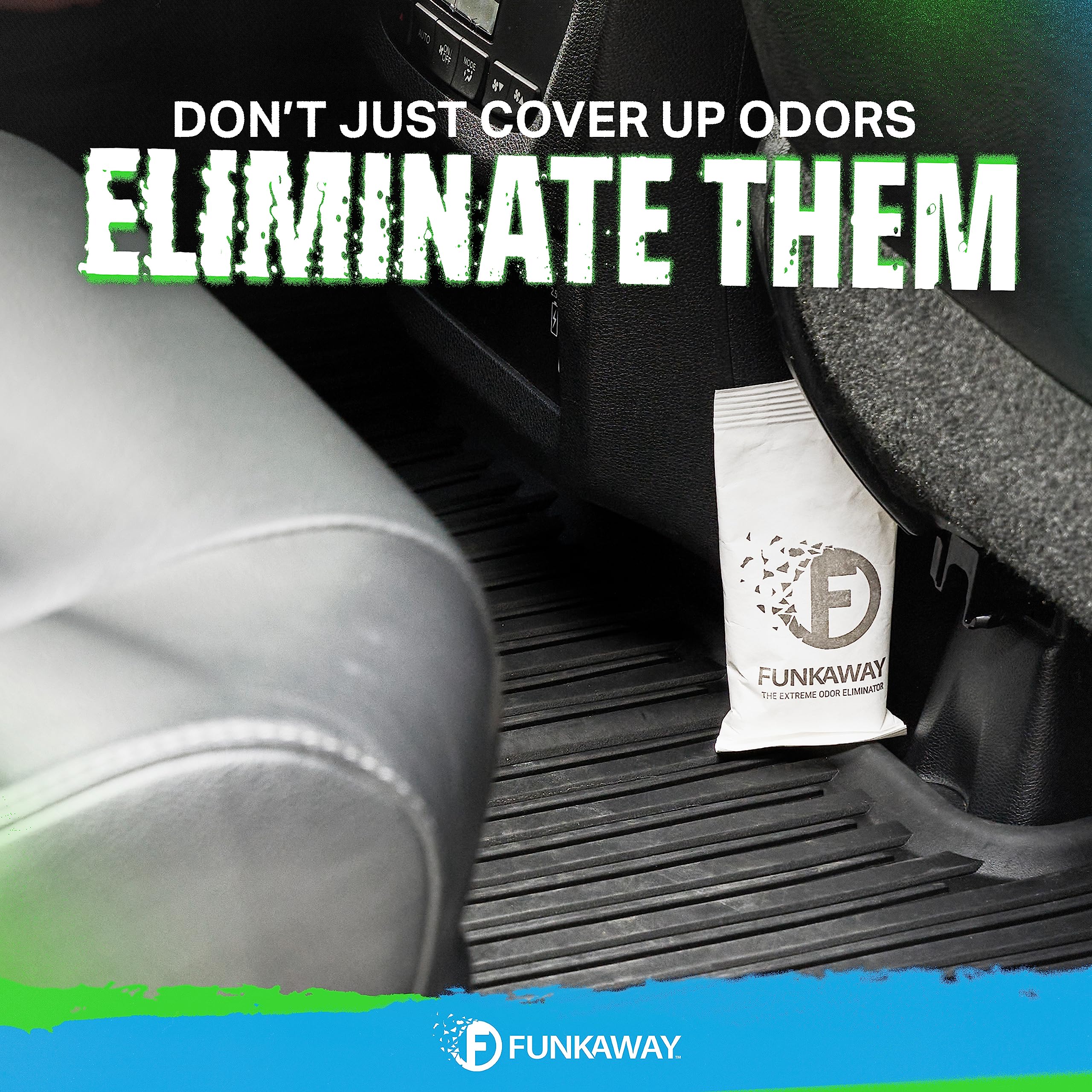 FunkAway Extreme Odor Eliminating Automotive Sachet, Odor Absorbing Packet Ideal for Glove Compartments, Consoles, Trunks & Under Seats, Fresh Smell for Up to 90 Days