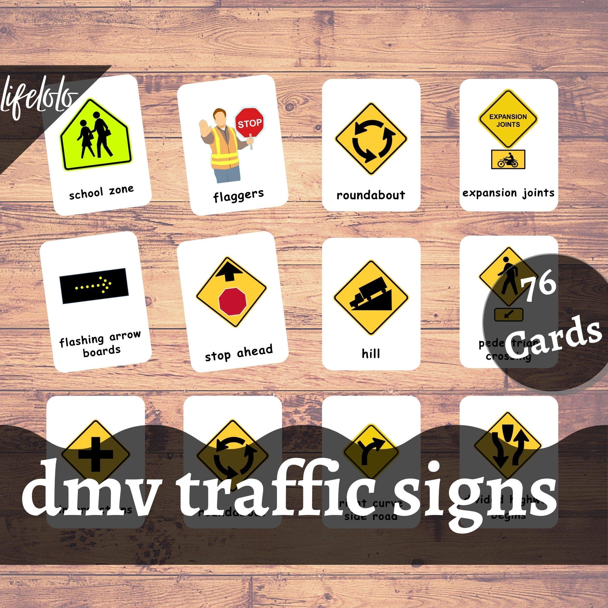 Mua Generic USA Traffic Signs Flash Cards | Road Signs | Driving Test ...