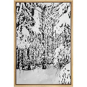 SIGNWIN Framed Canvas Print Wall Art Snow Covered...