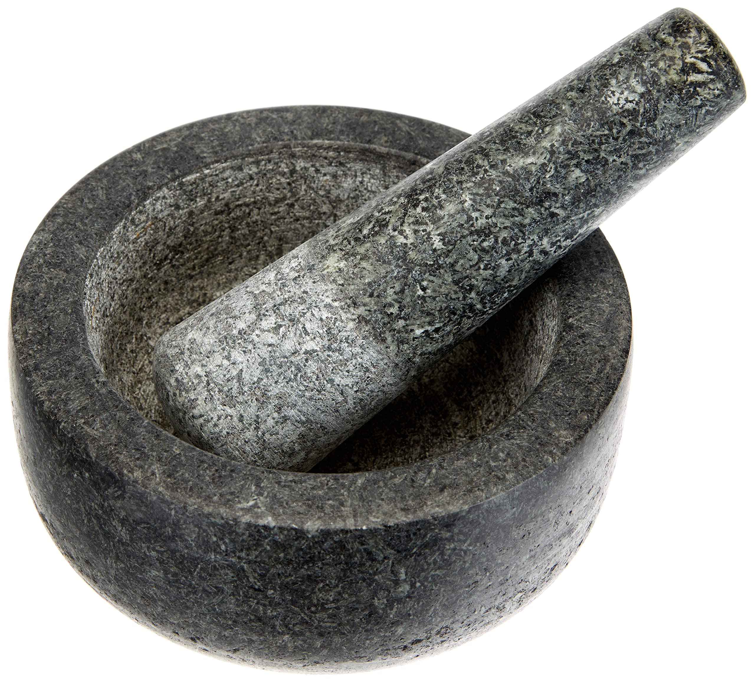 JADE TEMPLE Stone Mortar with Pestle, Granite, Grey, Granite, grey, 14 x 7.7 cm