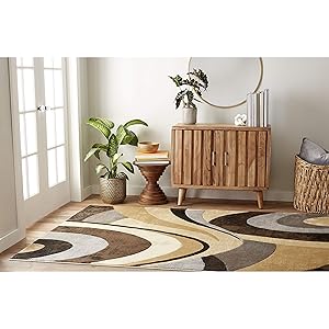 Home Dynamix Tribeca Slade Modern Area Rug, Abstract Brown/Gray 3 Piece Set