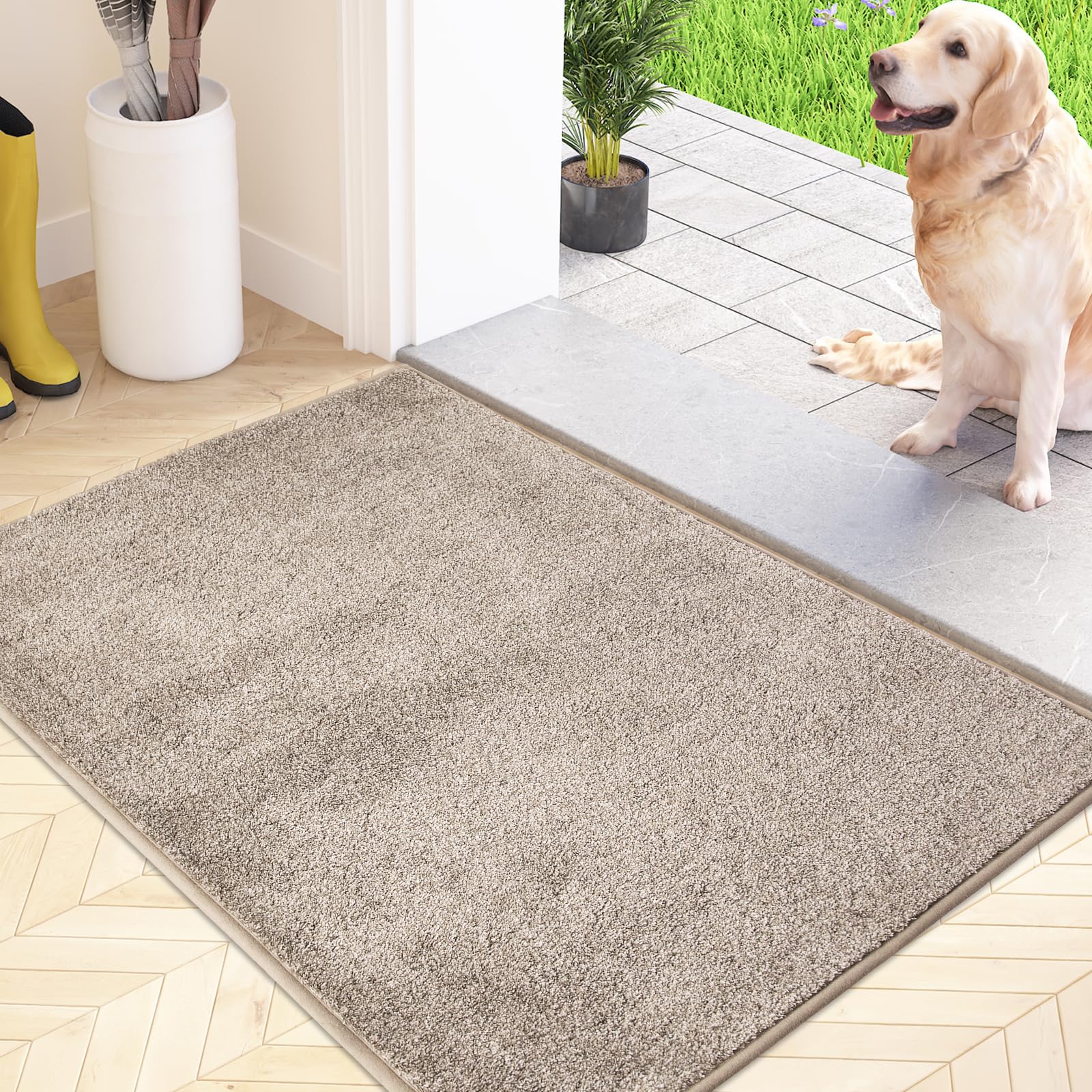 FCSDETAIL Dirty Trap Door mat 60 x 90 cm, Non Slip Machine Washable Entrance Rug, Inside Floor Mat for Dog,Door and Hallway