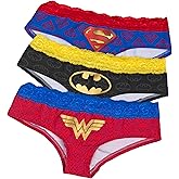 Coco Brands Intl | DC Comics Superhero Lace 3 Pair Pack of Hipster Panties (Medium)