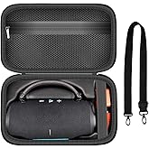 Case for Charge 6 Portable Bluetooth Speaker, Waterproof Speaker Case with Adjustable Shoulder Strap, Hard Travel Storage Holder with Internal Pockets for Charging Accessories (Box Only) (Black)