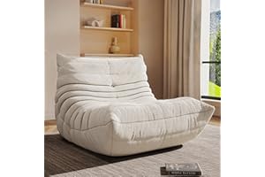 B.SAURASENG Bean Bag Chair, Oversized Bean Bag Chair for living Room, Fireside Chair for adults with Memory Foam Filled, Big Accent Sofa Lounge Floor Sofa for Gaming, Reading, Relax, No Assembly Required. (Beige)