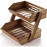 NAGAWOOD Fruit Basket, Fruit Bowl, 2 Tier Fruit Basket for Kitchen Counter, Produce Stand Storage Holder, Heavy Duty/Multipurpose/Large Capacity for Onion Potato, Vegetables, Spice Jars, Bread Storage