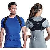 Gaiam Restore Posture Corrector for Women & Men - Back Straightener Adjustable Straps Compact Brace Support for Clavicle, Neck, Shoulder, Invisible Pain Relief