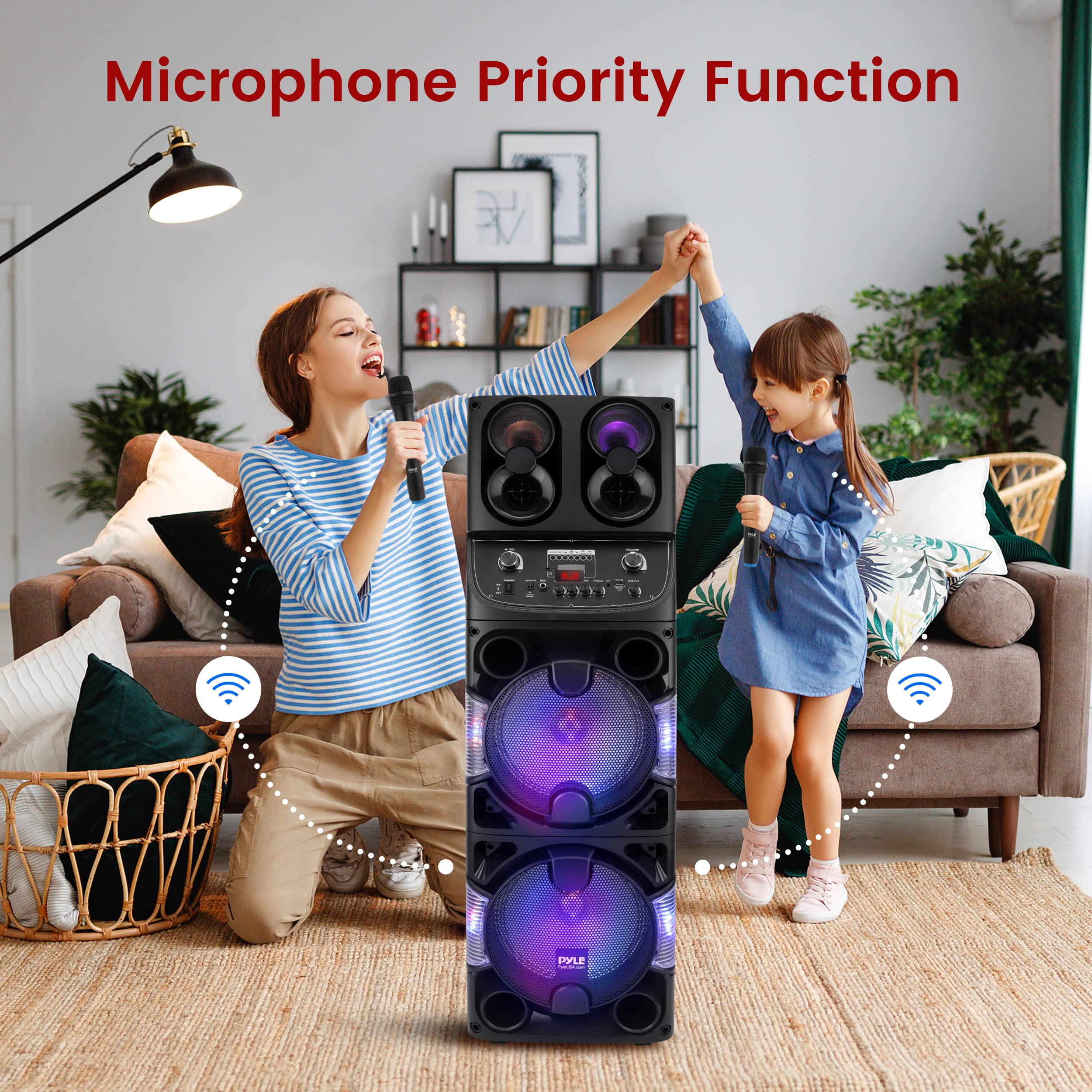 Mua Pyle Portable Bluetooth PA Speaker - 600W Dual 10” Rechargeable ...