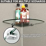 SAYAYO Glass Corner Shelf 2 Pack 250mm Tempered Glass with Chrome Brackets view 3