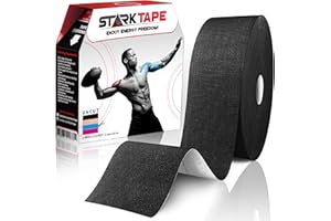 STARKTAPE Kinesiology Tape Bulk 2 in. Designed to Boost Athletic Performance, Reduce Muscle Pain, Ease Inflammation. Easy to Use/Apply, Stays on for Several Days. Latex-Free, Waterproof, 97% Cotton /3% Spandex