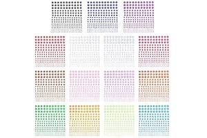 PHOGARY Self-Adhesive Rhinestone Sticker 3375 Pieces Crystal in 5 Size 15 Colors Bling Craft Jewels Gem Stickers for Crafts, Body, DIY Nails, Festival, Carnival, Makeup