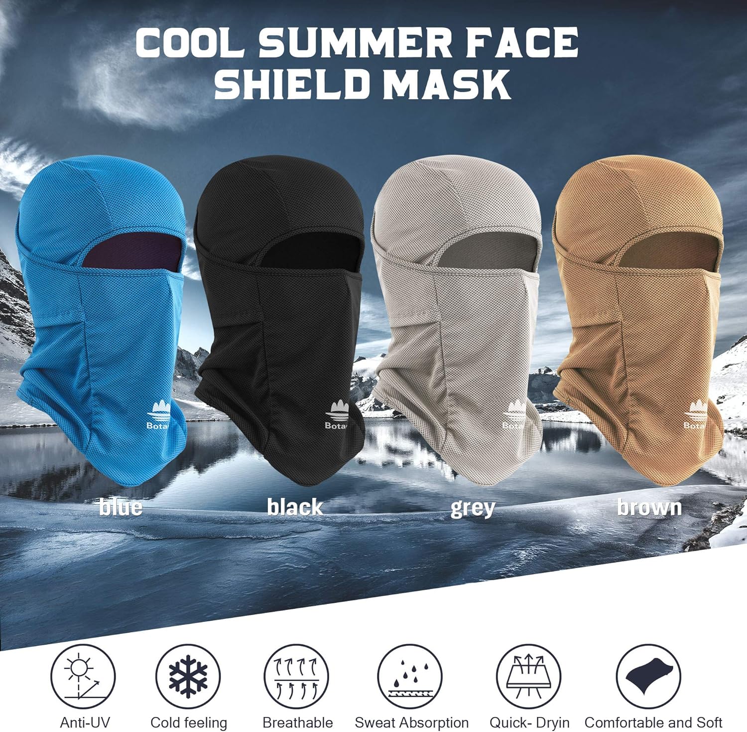 EXski Balaclava Face Mask Breathable Sun Protection Cooling for Cycling Running Men Women: Clothing