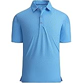 Alex Vando Mens Golf Shirt Moisture Wicking Quick-Dry Print Performance Polo Shirts for Men