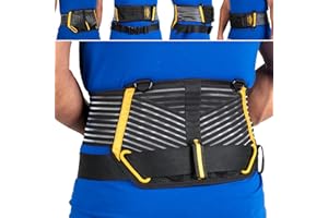 BINYATOOLS Tool Belt Back Brace Support Lumber Back Brace for Lifting Construction Electrician Tradesman Pro 2" Tool Belt for Men Orthopedic Ergonomic Lightweight with D Rings for Suspenders – Large