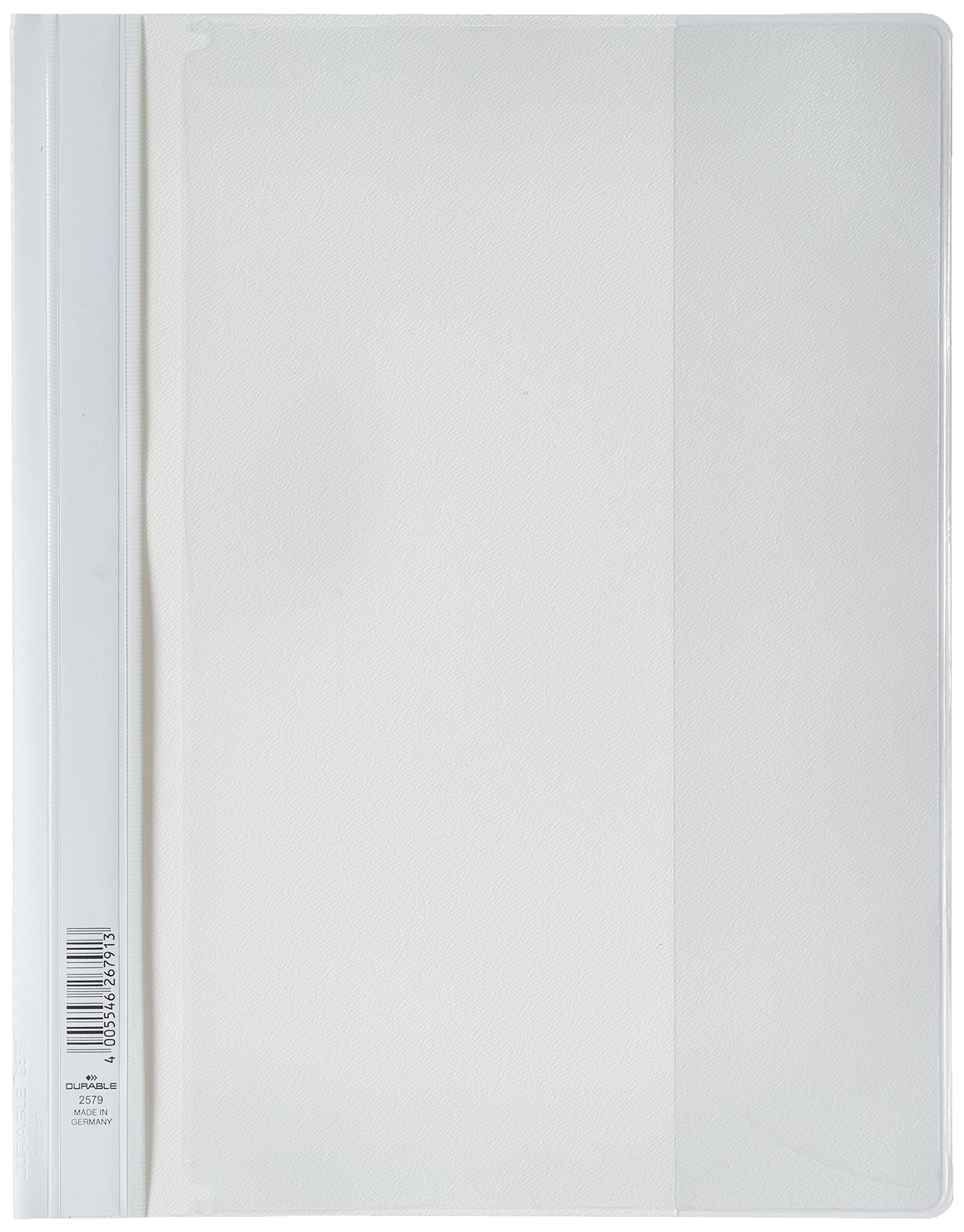 Durable DURAPLUS Presentation Folder - Pack of 25 A4 White Folders - Ideal for Storing Presentations, Invoices, Quotations, School Work & More — image 1