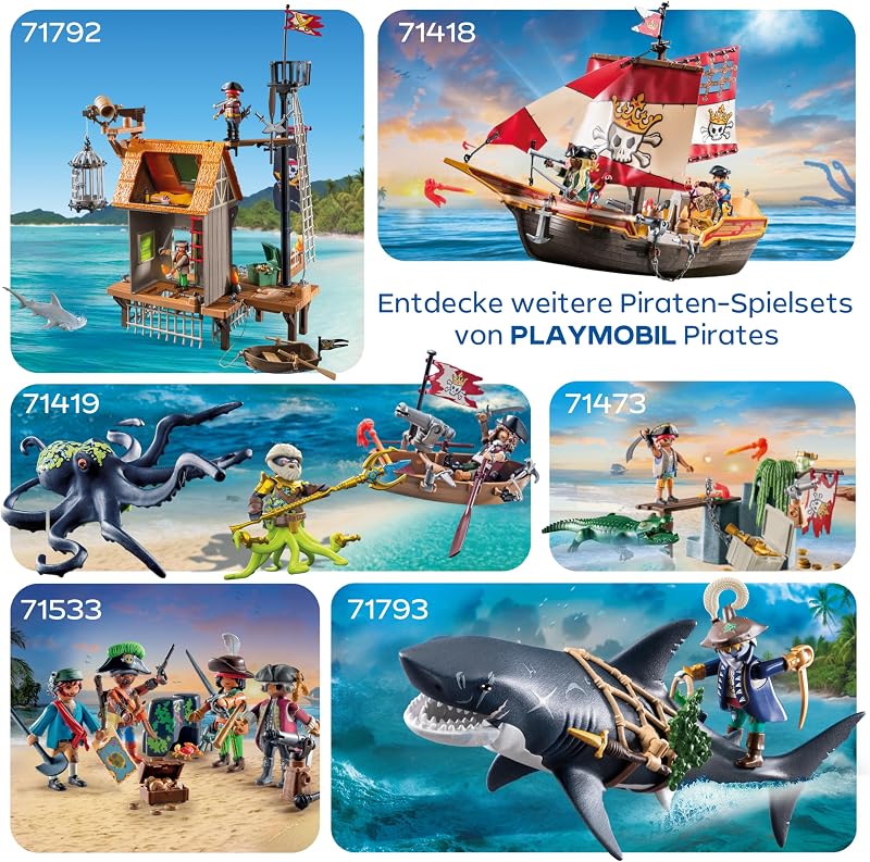 | Pirates | Schatzbergung auf Piratenfloß | Piratenspielzeug | Piratenfigur | Spielzeug für Kinder ab 4 Jahren | 71794