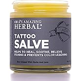 Ora's Amazing Herbal Tattoo Salve, Tattoo Aftercare Balm Cream Healing Ointment, Tattoo Care Brightener, USA Made, 4 oz