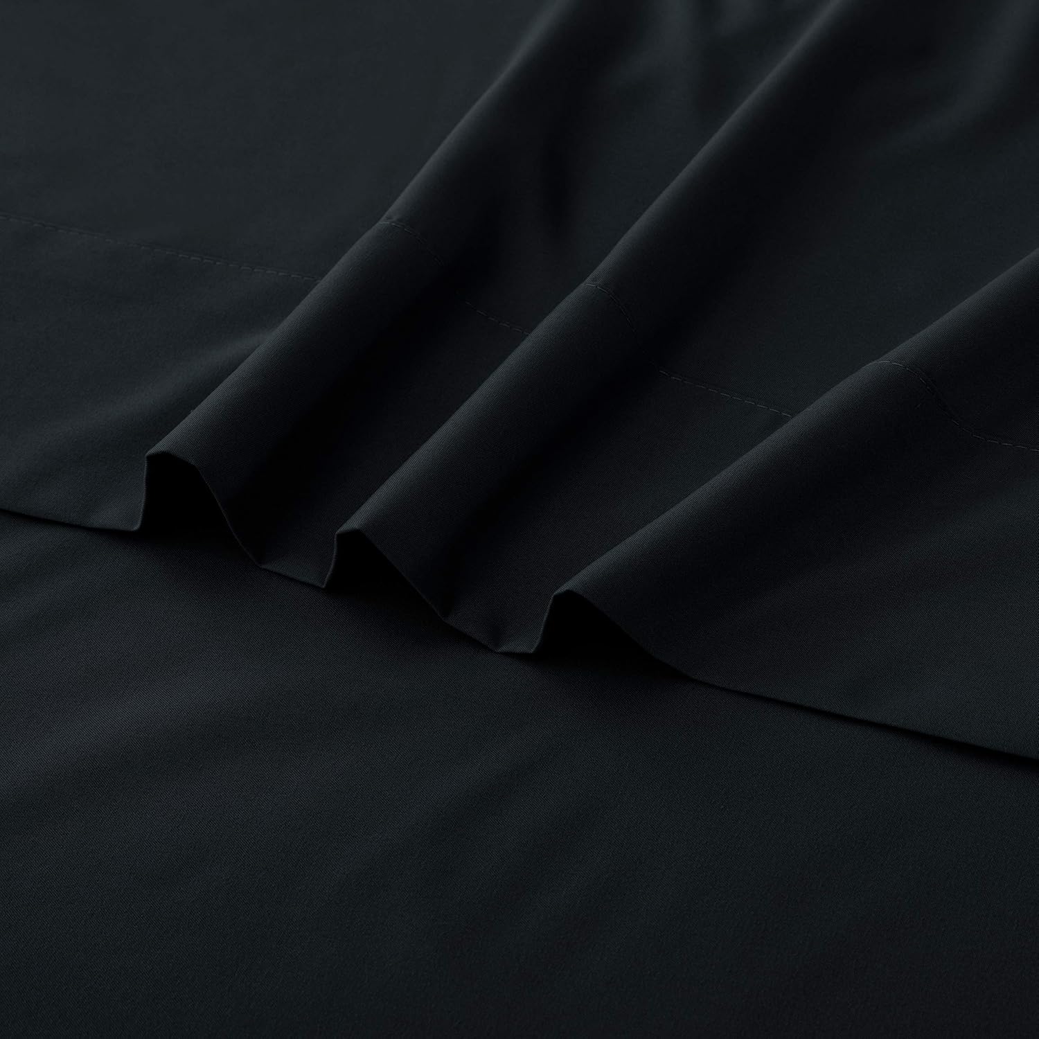 Toodou Soft Brushed Microfiber Black Full Size Flat Sheets-Comfortable and Durable Flat Sheet is Made of Premium Fabric Which Have Great Breathability: Kitchen & Dining