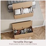 Vida Designs Leon Wooden Pouf Storage Box with Lift Lid Pine Wood view 5