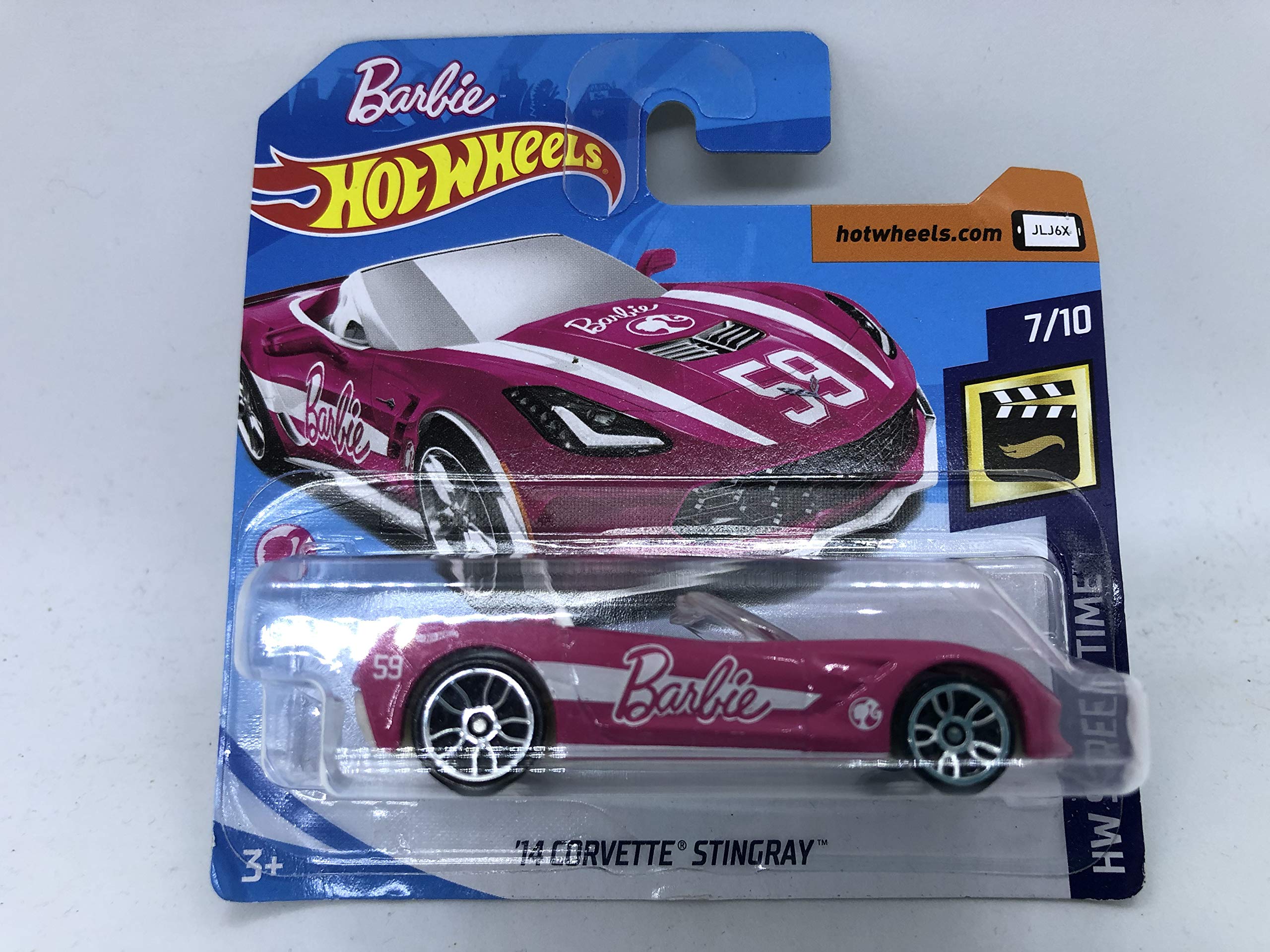 Hot Wheels 2018 14 Corvette Stingray Pink 7/10 HW Screen Time 273/365 (Short Card)