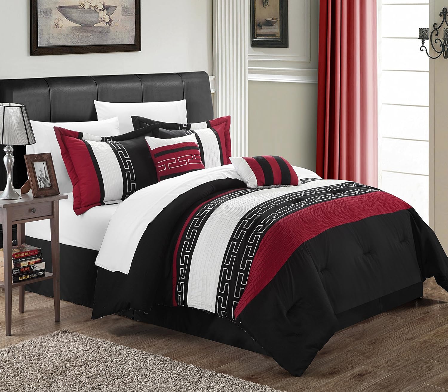 Chic Home Carlton 6Piece Comforter Set, King Size, Black