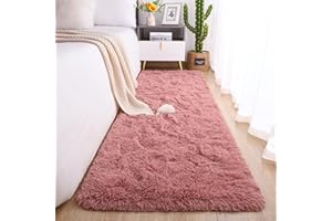 Chicrug Soft Runner Rug for Bedroom Living Room Plush Fluffy Rug 2x6 Feet, Shag Furry Runner Rug Carpet Non Shedding for Nursery Children Kids Girls Room Home Decorative, Blush