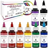 U.S. Cake Supply Large 2-ounce Bottles of each Liquid Candy Food Color 8 Bottle Kit with Mixing Wheel for Chocolate and Candy