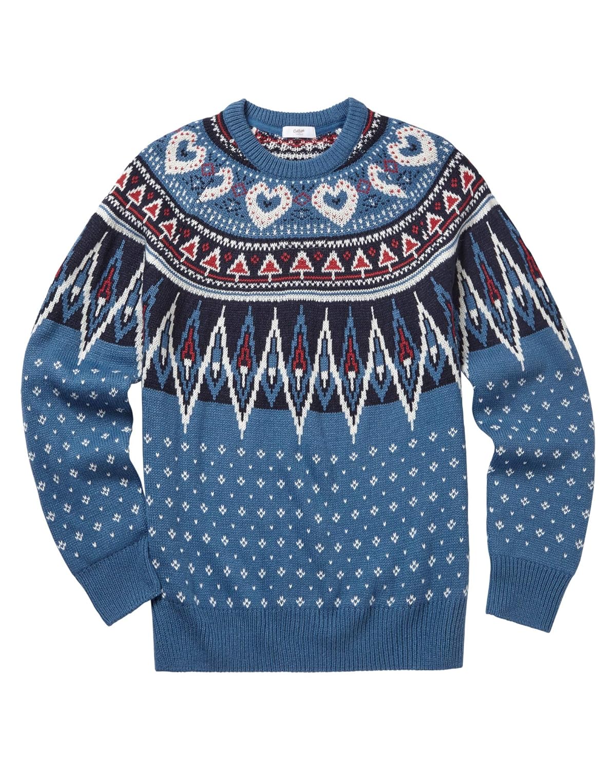 Cotton Traders Mens Womens Traditional Patterned Crew Neck Jumper