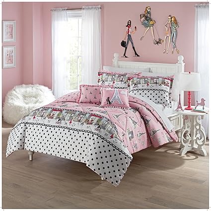 Amazon Com 3 Piece Eiffel Towers Design Comforter Set Full