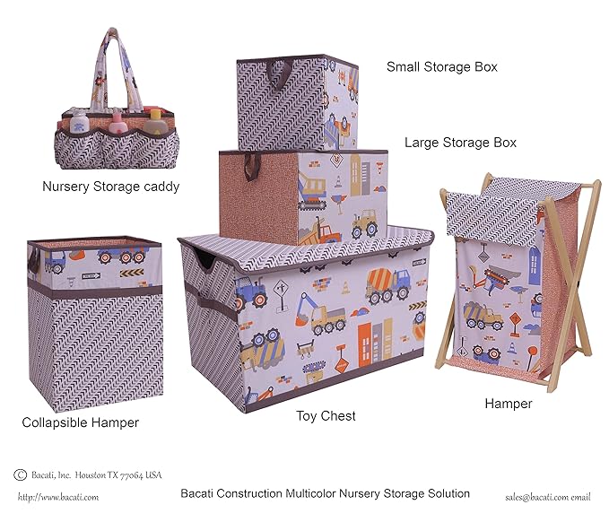 Amazon Com Bacati Transportation Multicolor Hamper Nursery Hampers Baby