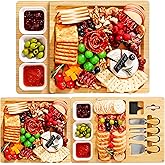 Easoger Charcuterie Boards Set - 3 in 1 Magnetic Extra Large Cheese Board with 3 Bowls, House Warming Gifts New Home, Wedding, Bridal Shower, Christmas Gifts for Women