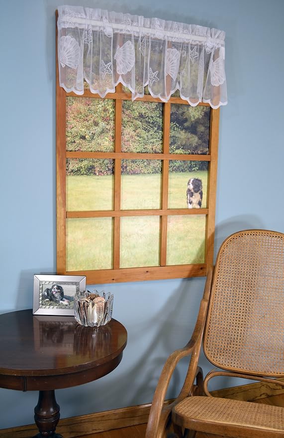 Amazon Com Curtain Chic Seashells Lace Valance White Home Kitchen