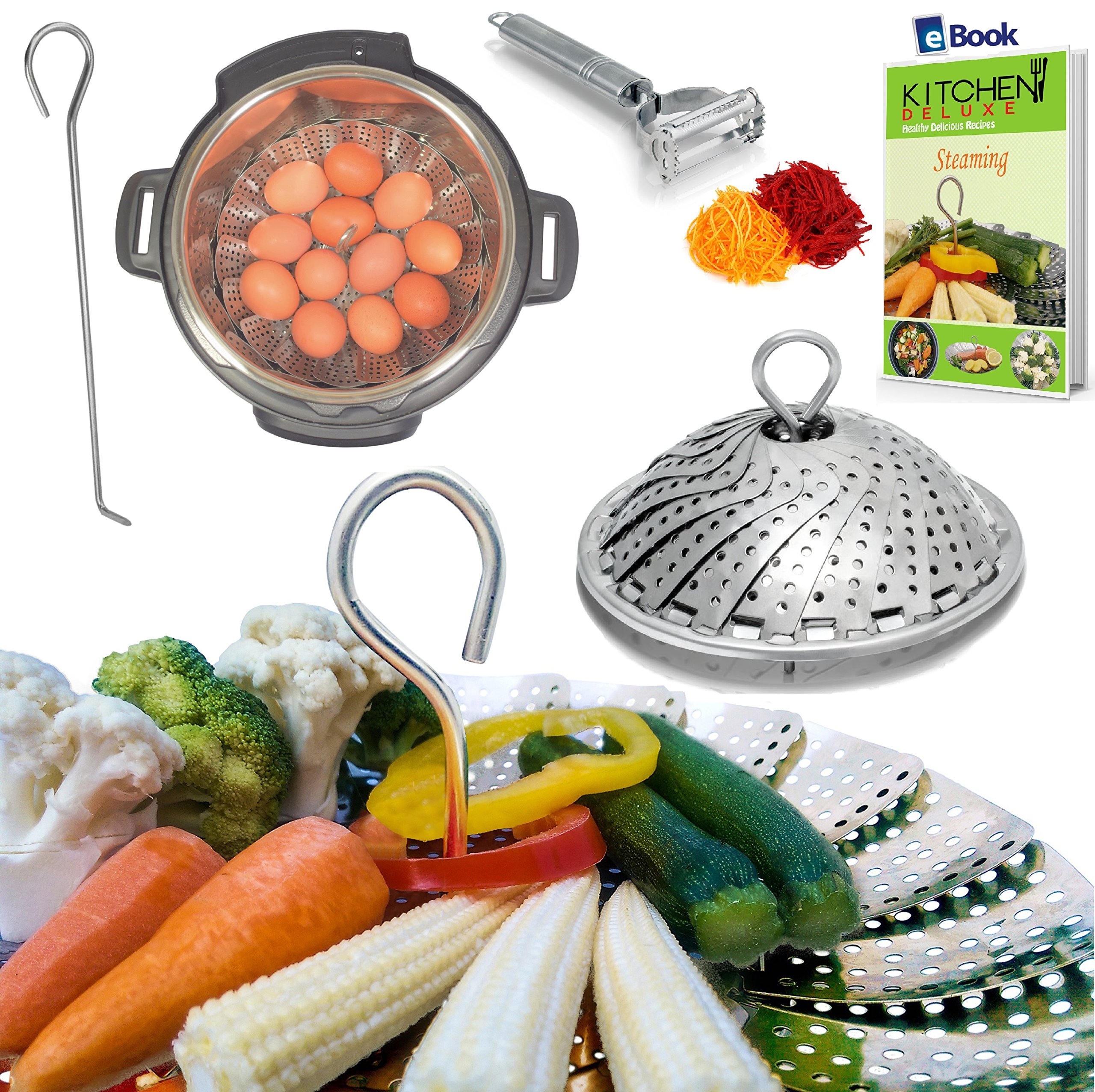 Vegetable Steamer Basket BEST Bundle Fits Instant Pot Pressure Cooker