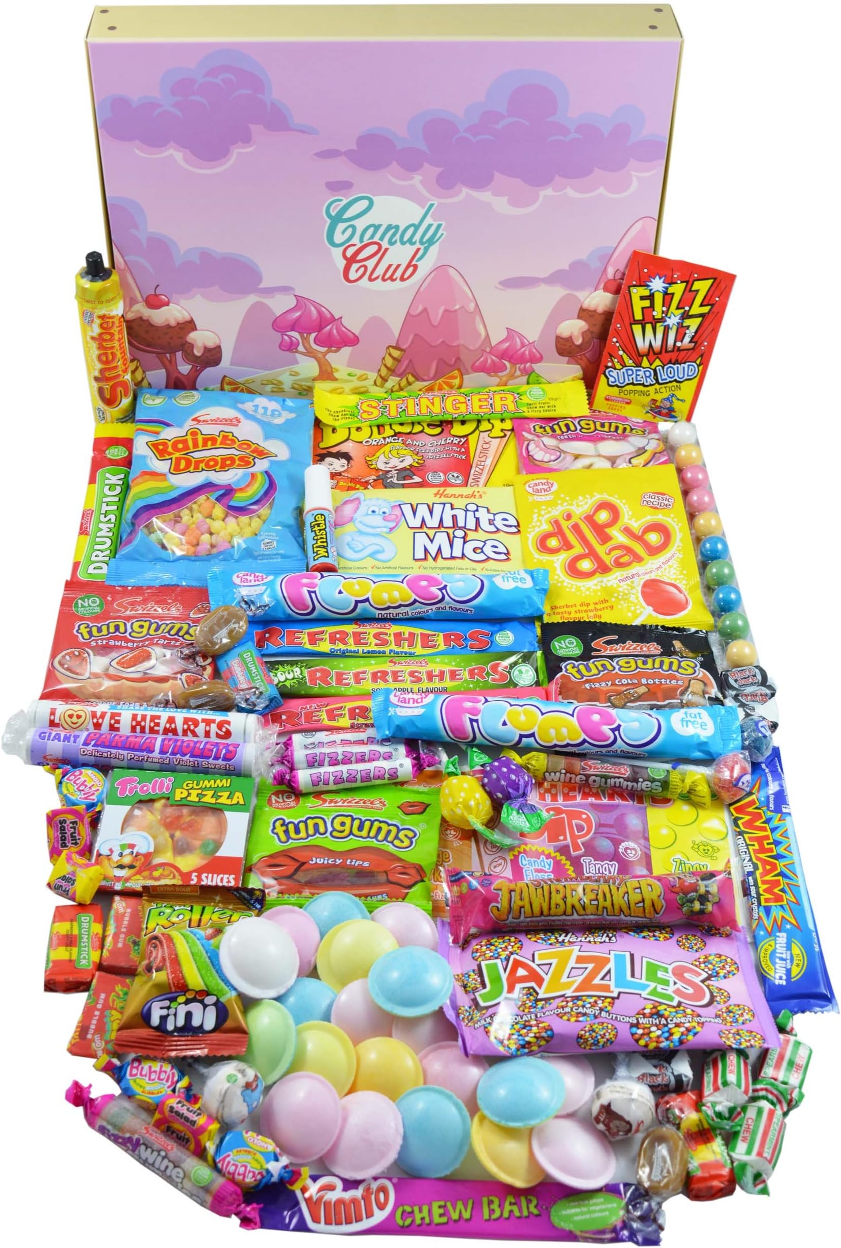 Candy Club Super Retro Sweets Hamper Gift Box. The Perfect Retro Sweets Gift Idea. Filled To The Brim With All the Best Retro Sweets.