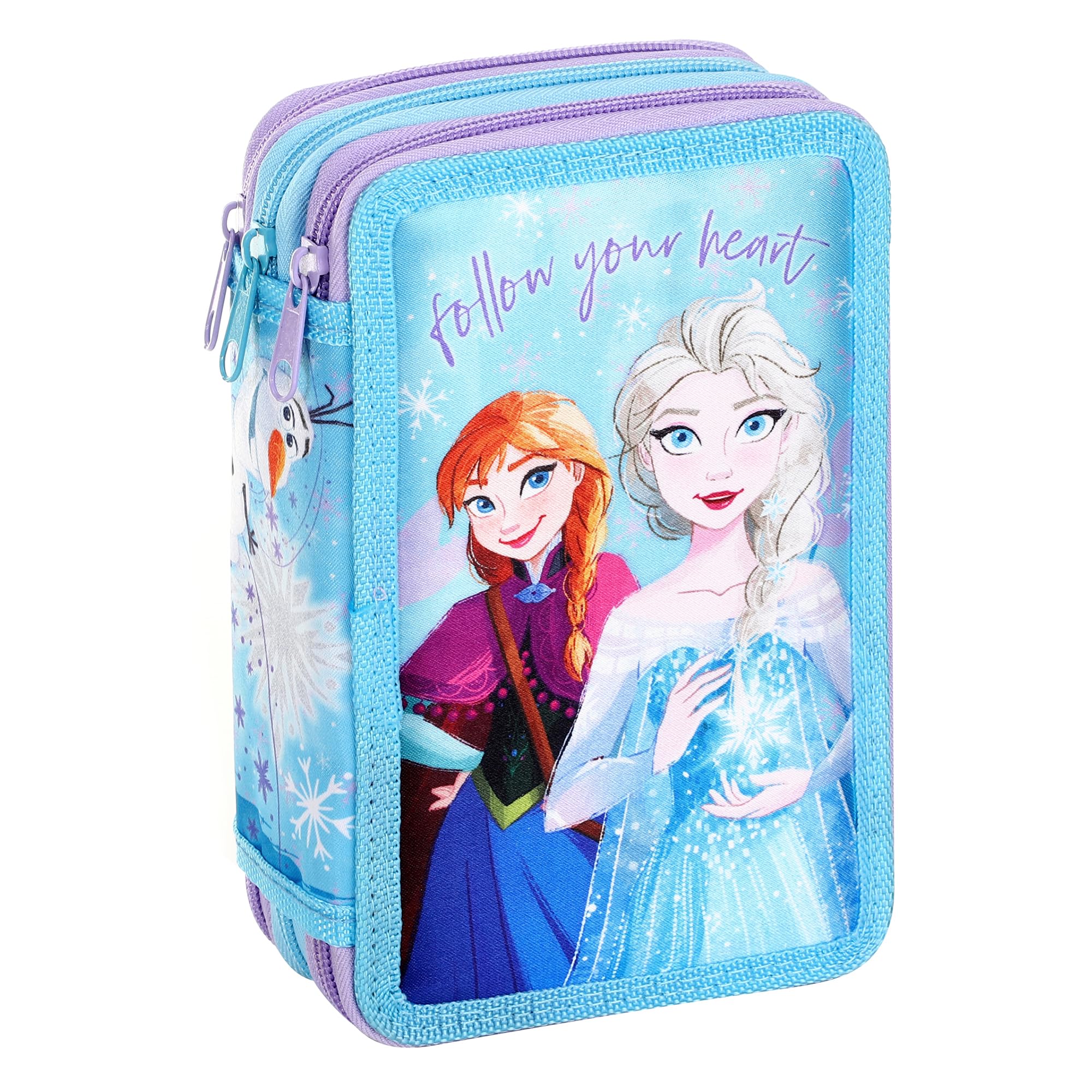 Frozen Filled Pencil Case Full Stationery School Supplies Set for Kids 3 Tier with Pens, Pencils & Markers Pig Character Theme Set for Girls