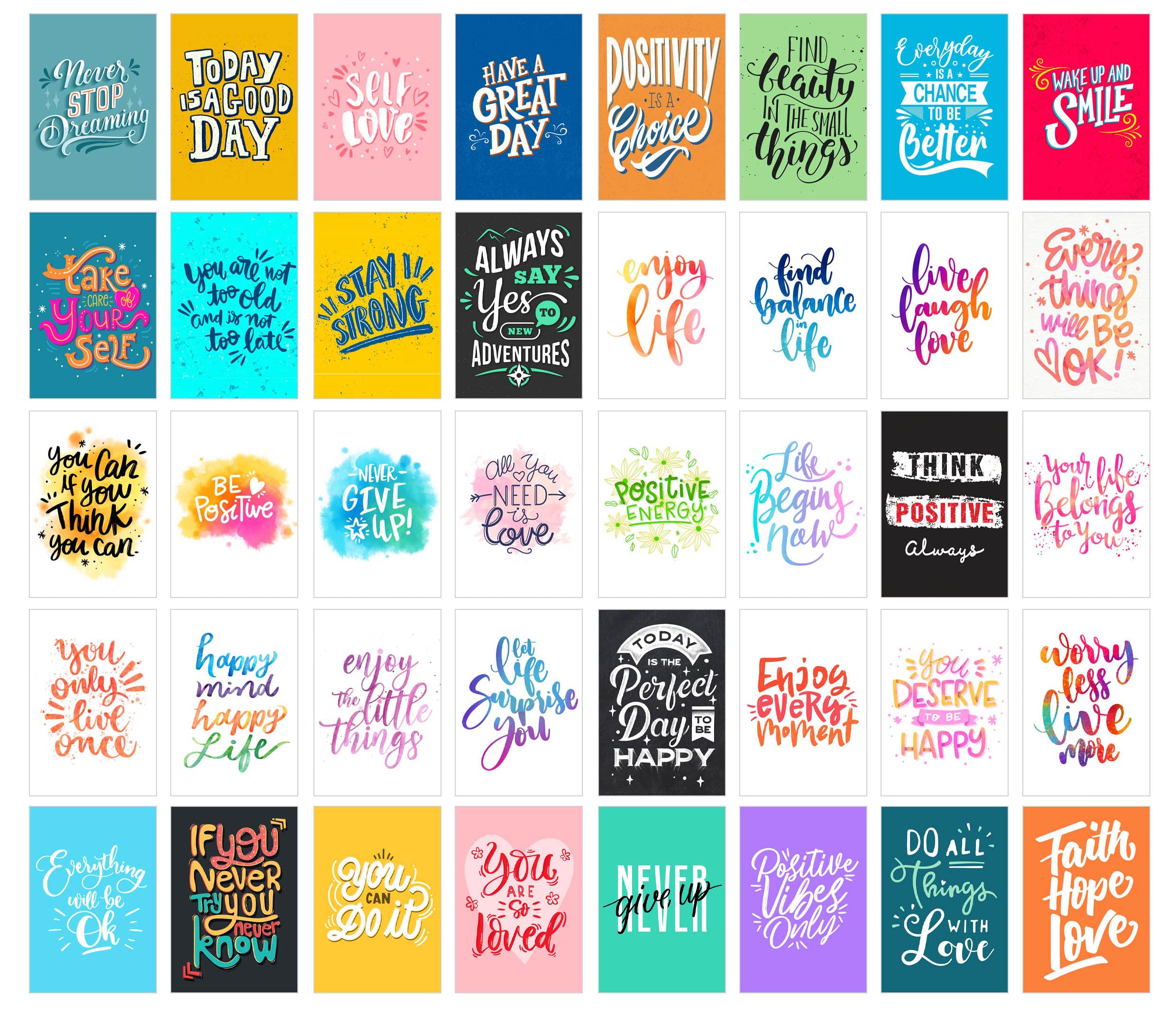 Edition Seidel Set of 40 Postcards Life & Moments with Sayings - Cards with Saying Love Friendship Lif, Motivation Birthday Cards Funny Postcard