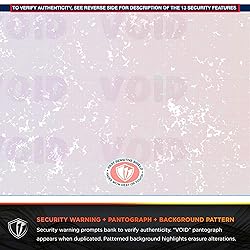 DocuGard Blue/Red Prismatic Top Check, 8.5 x 11