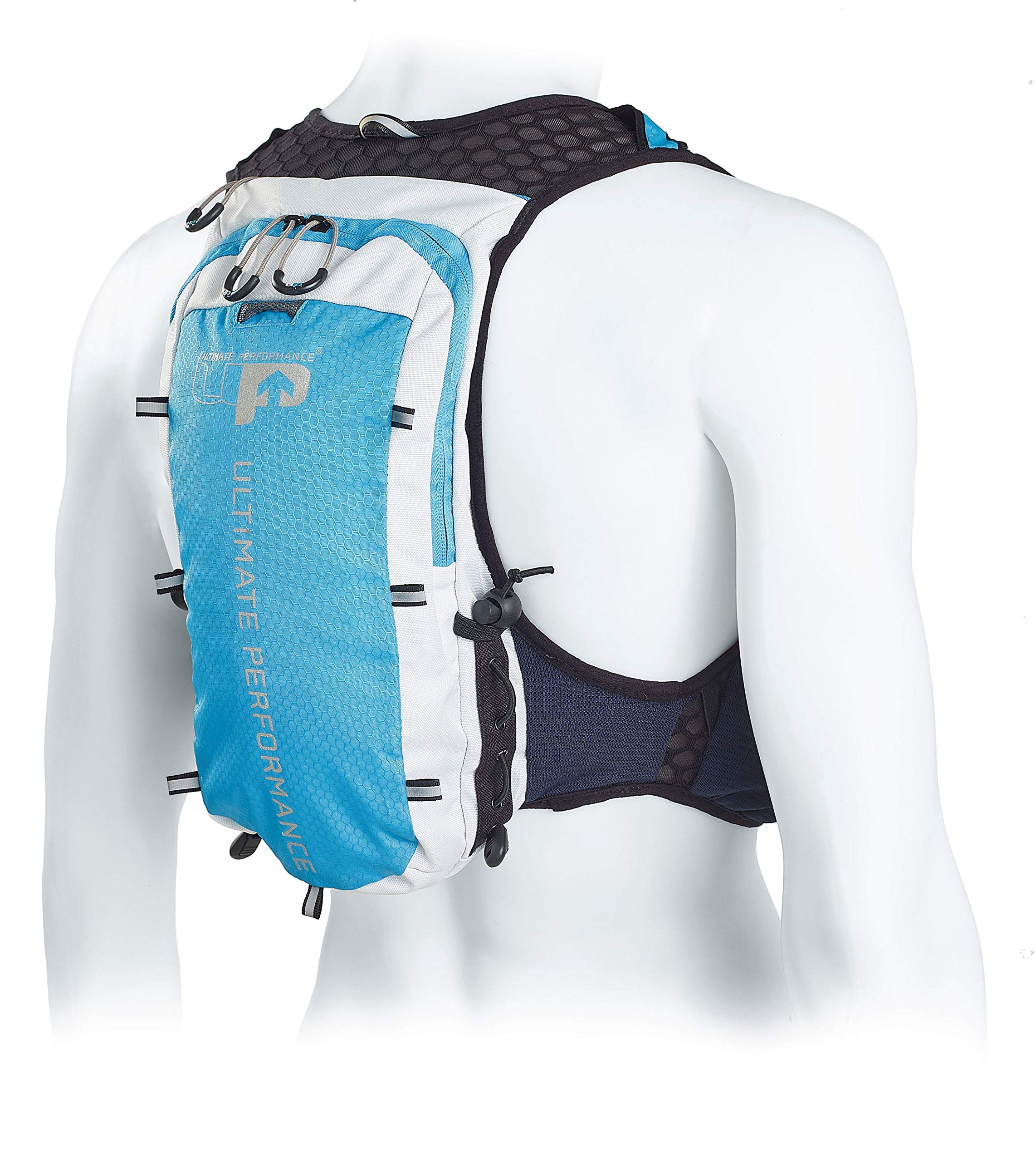 Ultimate Performance Up Unisex' s Fleet 6 Lightweight Running Hydration Race Vest, Black/Blue, Large/Xl