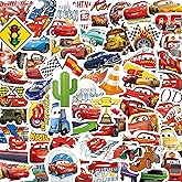 Racing Car Stickers for Kids - Race Cars Party Favors Birthday Decorations Gift Idea for Kids Teens Waterproof Vinyl Stickers Water Bottles Skateboard Scrapbooking School Prizes - 58 Patterns