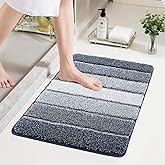 COSY HOMEER Bathroom Rugs 24"x17", Ultra Soft Absorbent Bath Mat with Non-Slip TPR Backing, Machine Washable Shaggy Rug for Bathroom Floor, Dark Blue