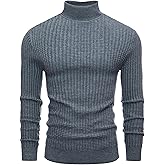 Lion Nardo Men's Turtleneck Sweater Slim Fit Turtle Neck Sweater for Men Long Sleeve Pullover Sweater Thermal Sweater